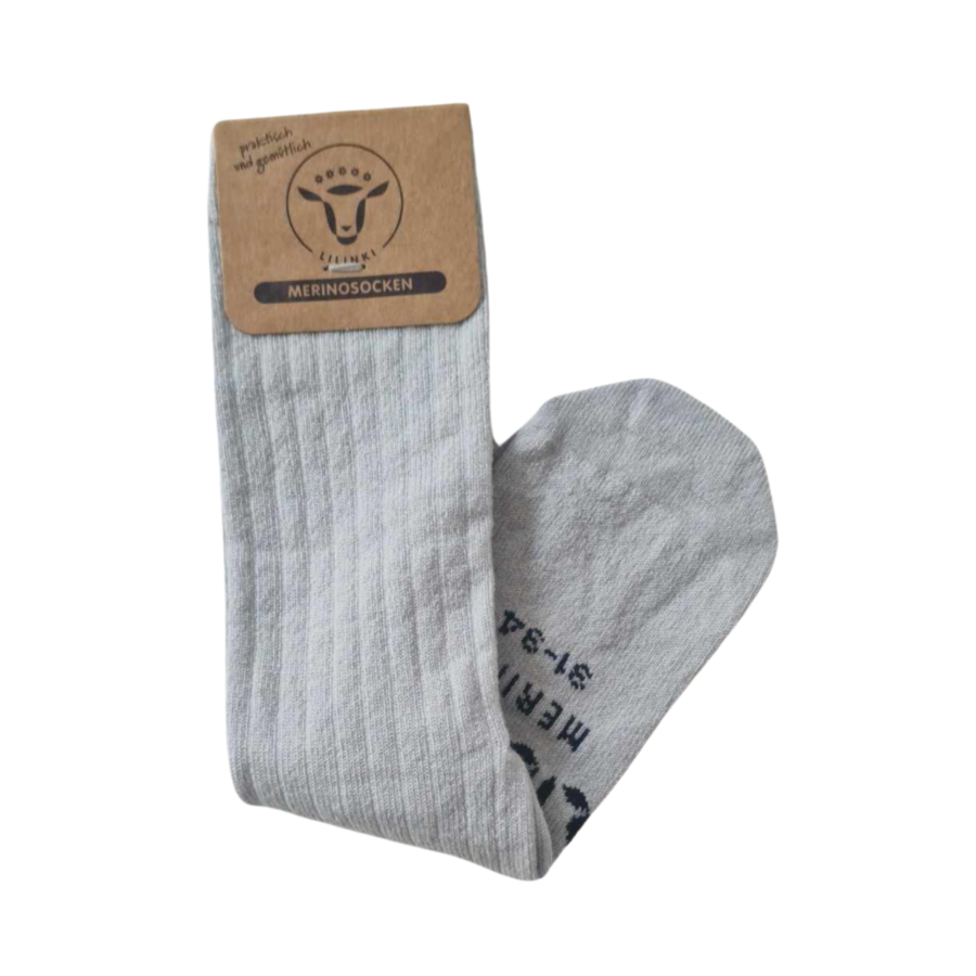 Skarpetki Merino - szary błękit / Lilinki