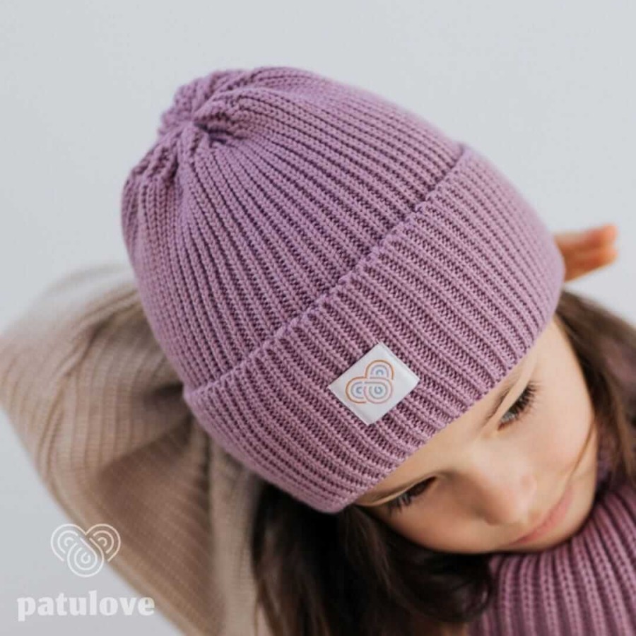 Czapka zimowa merino LILAC / Patulove