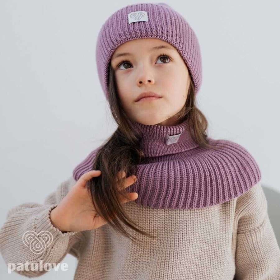 Czapka zimowa merino LILAC / Patulove
