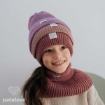 Czapka zimowa merino LILAC / Patulove