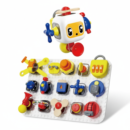 Tablica manipulacyjna z kostką i doczepianymi elementami, 1+ / TOPBRIGHT