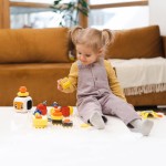 Tablica manipulacyjna z kostką i doczepianymi elementami, 12msc.+ / TOPBRIGHT