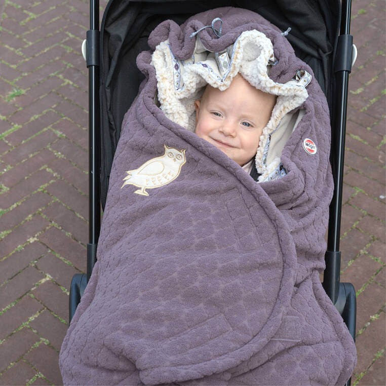 Polarowy zimowy śpiworek do wózka, wrzosowy Fleece Mauve / Lodger