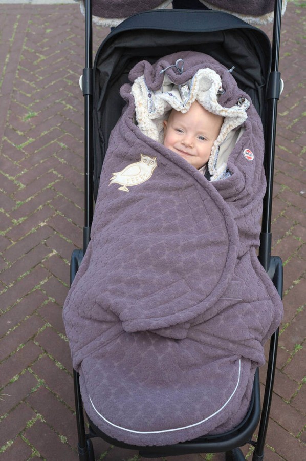 Polarowy zimowy śpiworek do wózka, wrzosowy Fleece Mauve / Lodger