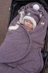 Polarowy zimowy śpiworek do wózka, wrzosowy Fleece Mauve / Lodger