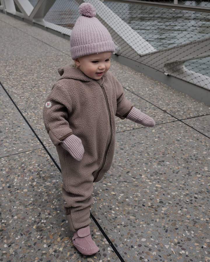 Rękawiczki dziecięce z wełny merino 100% - Rose / Lodger