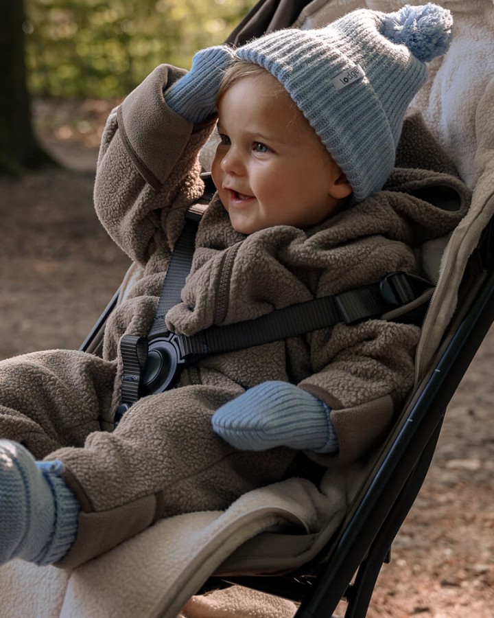 Rękawiczki dziecięce z wełny merino 100% - Blue Fogg / Lodger