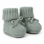 Buciki niechodki dziergane bawełniane 0-6 m. - Silk / Lodger