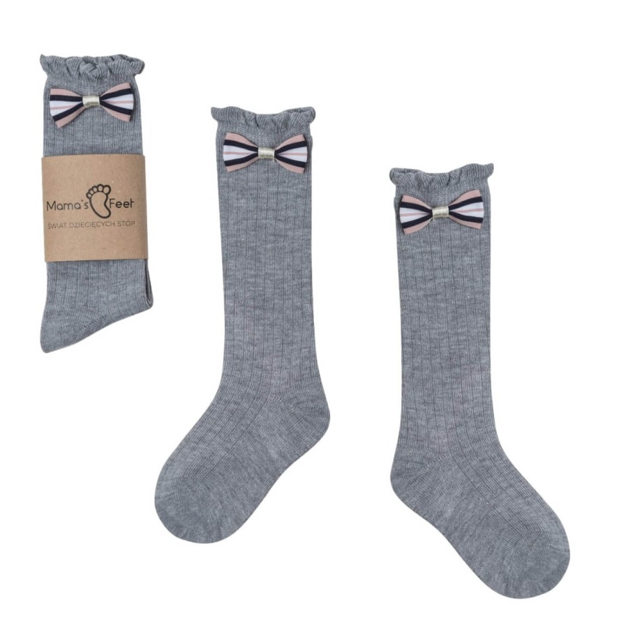 Podkolanówki dziecięce - Szara Księżniczka Różne rozmiary / Mama's Feet