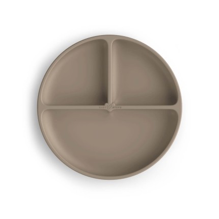 Trójdzielny talerz silikonowy z przyssawką - Natural / Babysteps