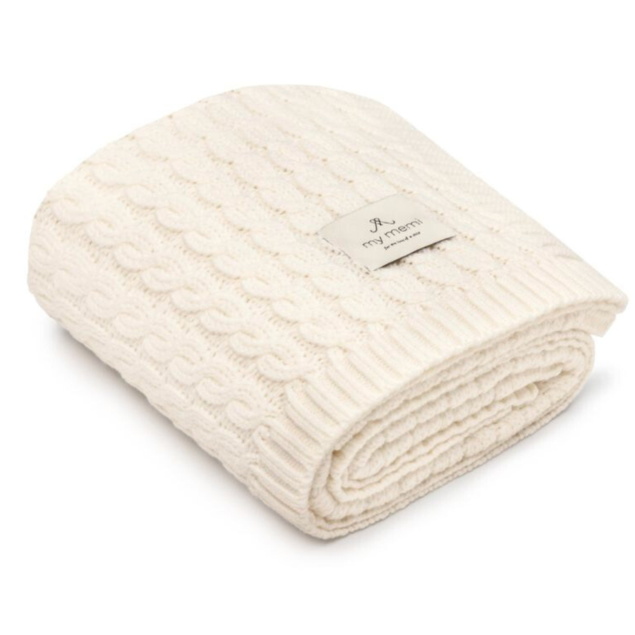 Ciepły kocyk ze 100% wełny merino cream - premium collection / My Memi