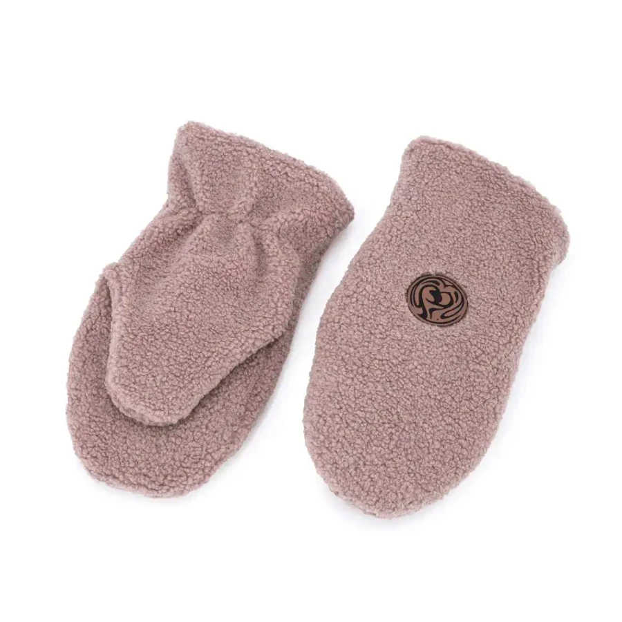 Rękawice do wózka zimowe Alpaka – Dusty Pink / Makaszka