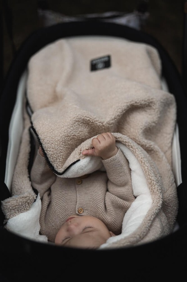 Śpiworek do wózka 0-12m. Alpaka – Ivory / Makaszka
