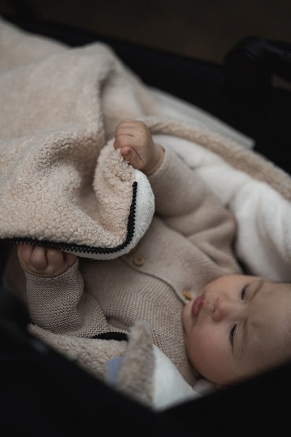 Śpiworek do wózka 0-12m. Alpaka – Ivory / Makaszka