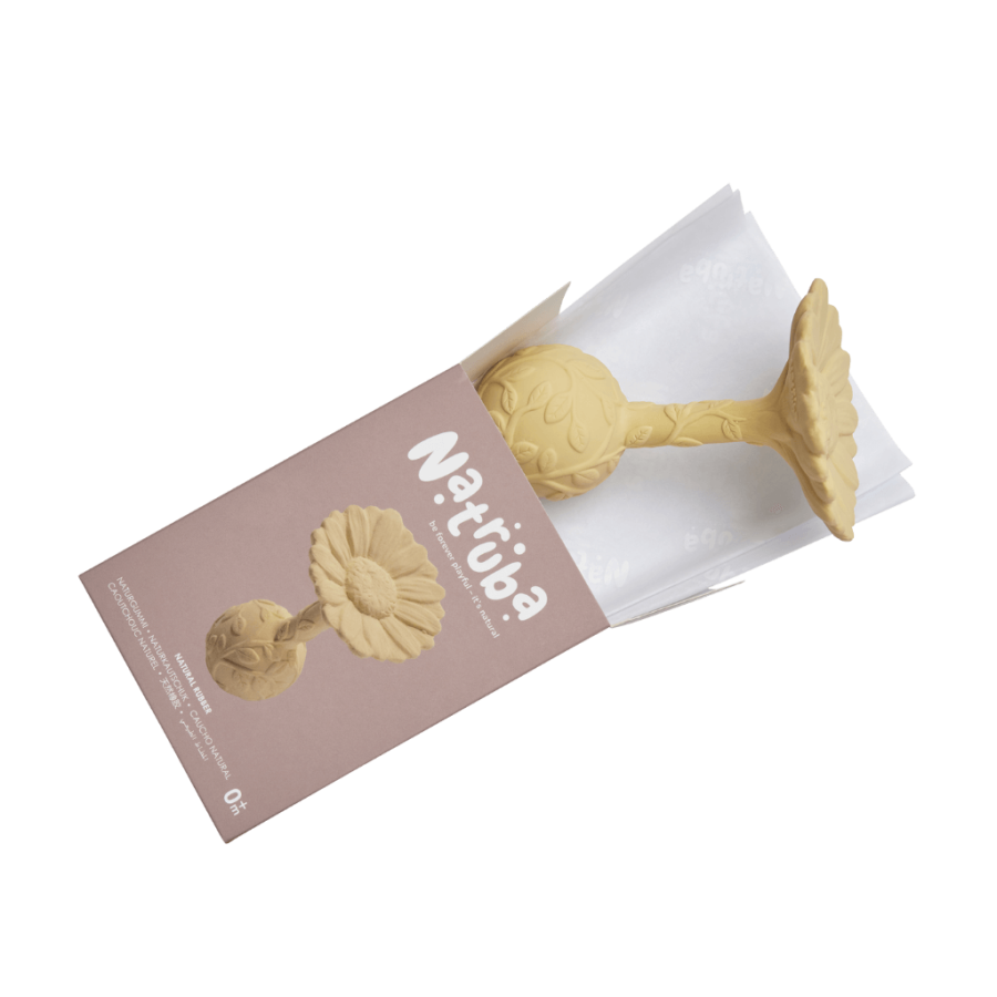 Kauczukowy gryzak z grzechotką - Stokrotka / Natruba