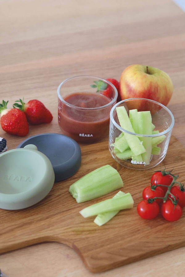 Zestaw pojemników słoiczków szklanych z zamknięciem 2 x 150 ml Mineral, Sage green / Beaba