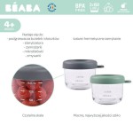 Zestaw pojemników słoiczków szklanych z zamknięciem 2 x 150 ml Mineral, Sage green / Beaba