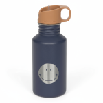 Bidon ze stali nierdzewnej z ustnikiem i uchwytem Little Gang, 500 ml - Smile navy / Lassig