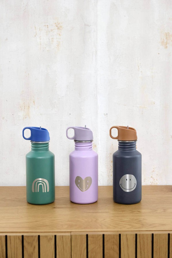 Bidon ze stali nierdzewnej z ustnikiem i uchwytem Little Gang, 500 ml - Rainbow green / Lassig