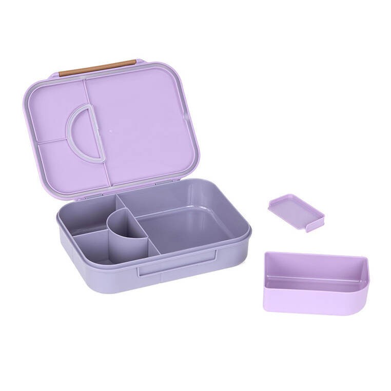 Lunchbox Bento z przegródkami Little Gang - Heart lilac / Lassig