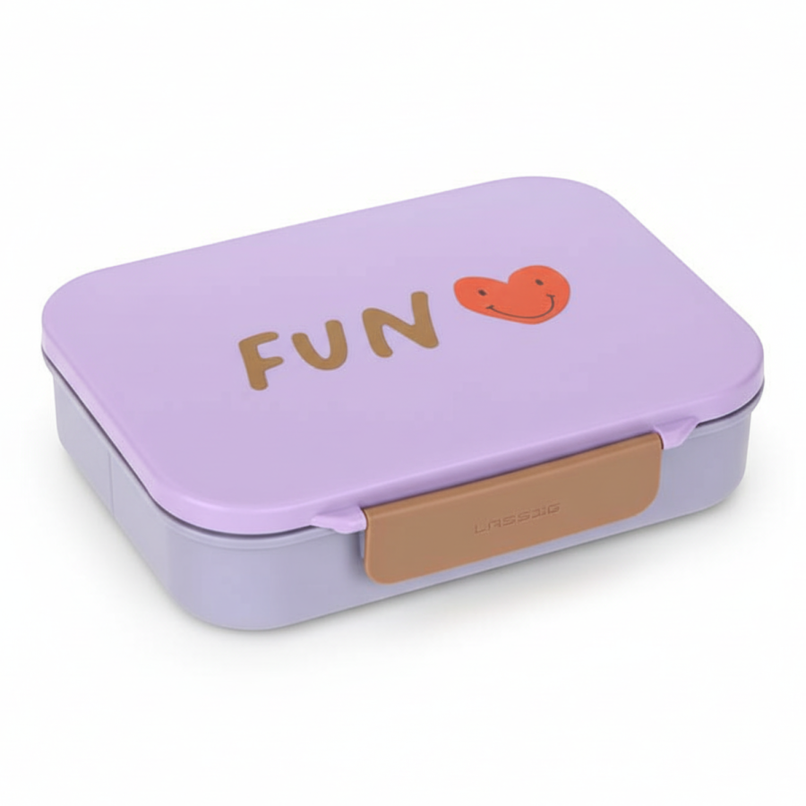 Lunchbox Bento z przegródkami Little Gang - Heart lilac / Lassig