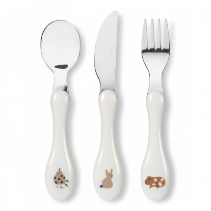 Zestaw sztućców ze stali nierdzewnej Little Mateys - royal blue / Lassig