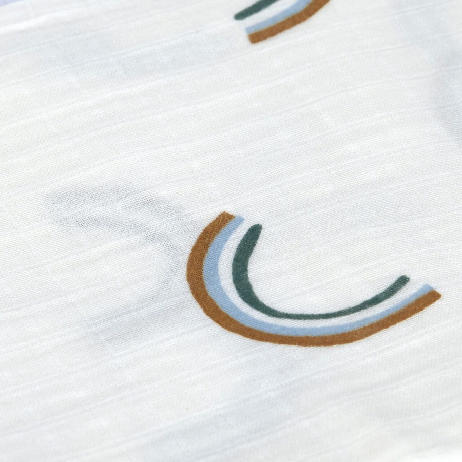 Muślinowy otulacz-kocyk z biobawełny 85x85cm - Happy Rascals sky blue, 3 szt. / Lassig