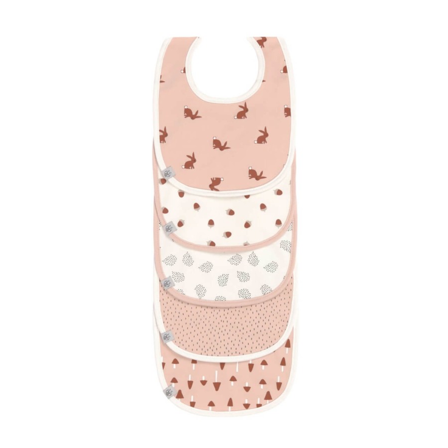 Materiałowe śliniaki Little Forest, 5 szt. - Rabbit / Lassig