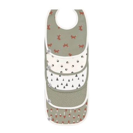 Materiałowe śliniaki Little Forest, 5 szt. - Fox / Lassig