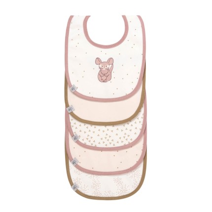 Materiałowe śliniaki About Friends, 5 szt. - Chinchilla / Lassig