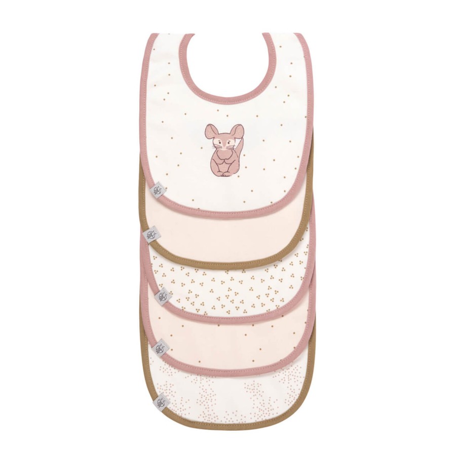 Materiałowe śliniaki About Friends, 5 szt. - Chinchilla / Lassig