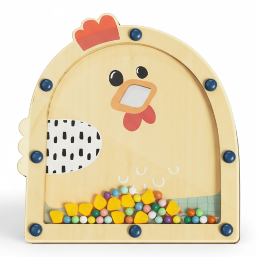 Drewniana gra zręcznościowa Nakarm kurę, 3+ / TOPBRIGHT