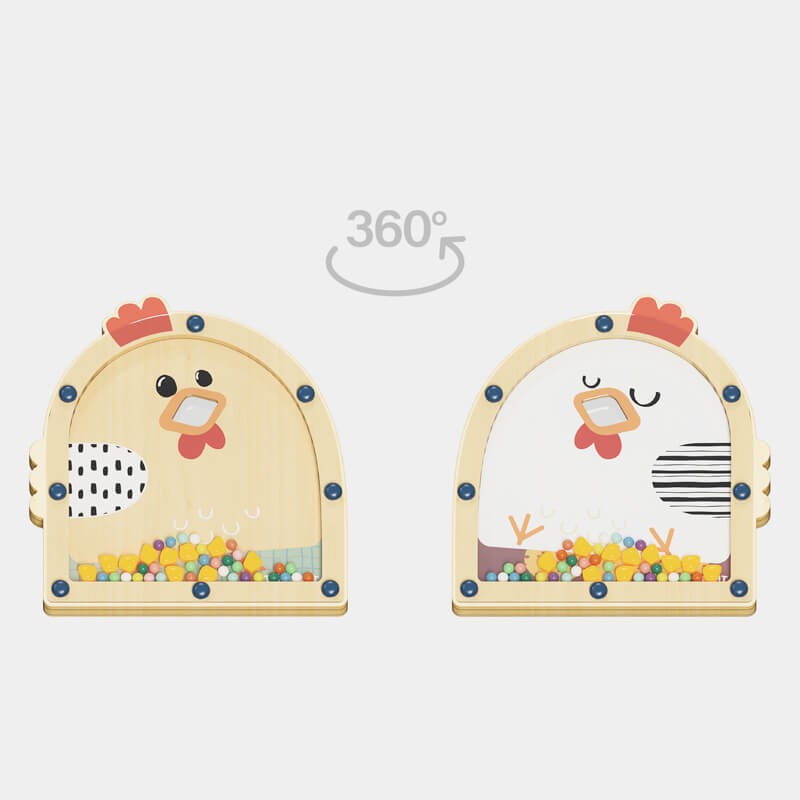 Drewniana gra zręcznościowa Nakarm kurę, 3+ / TOPBRIGHT