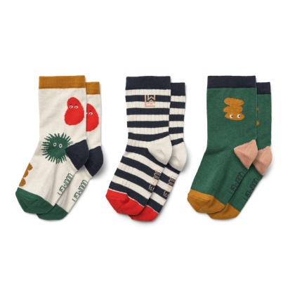 Skarpetki Silas, 3-pack - The liewood gang, sandy mix / Liewood