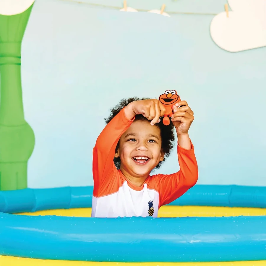 Postać do kąpieli Elmo - zestaw z dwiema kostkami sensorycznymi świecącymi w wodzie / Glo Pals