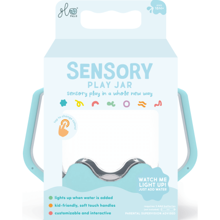 Słoik sensoryczny do napełnienia wodą - błękitny / Glo Pals