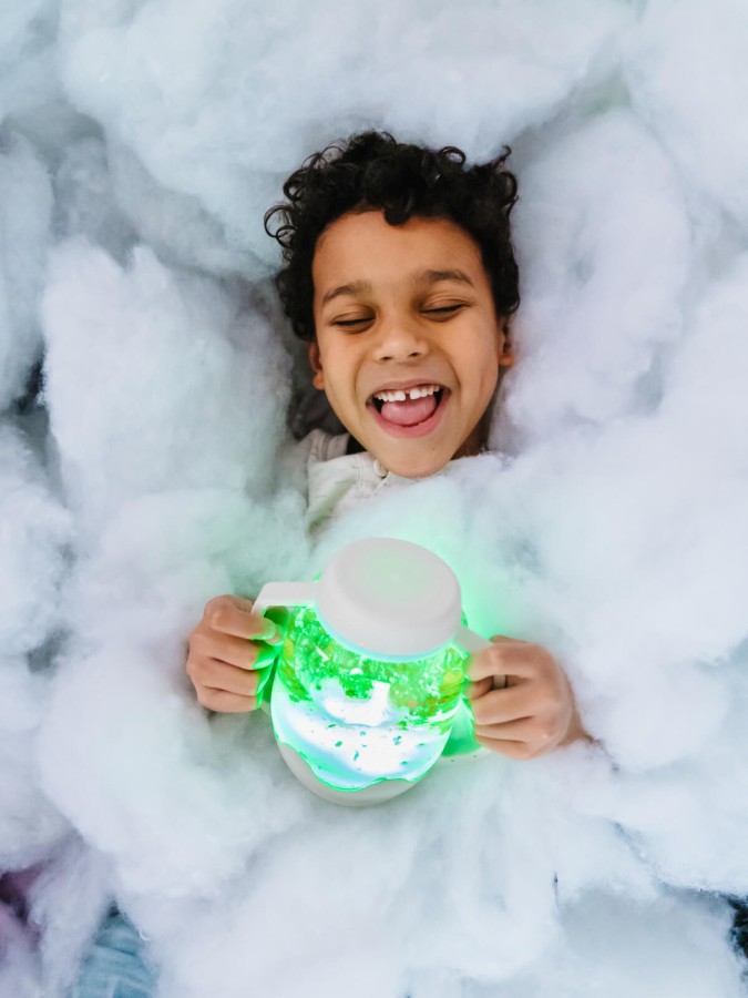 Słoik sensoryczny do napełnienia wodą - szary / Glo Pals