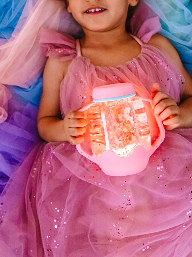 Słoik sensoryczny do napełnienia wodą - szary / Glo Pals