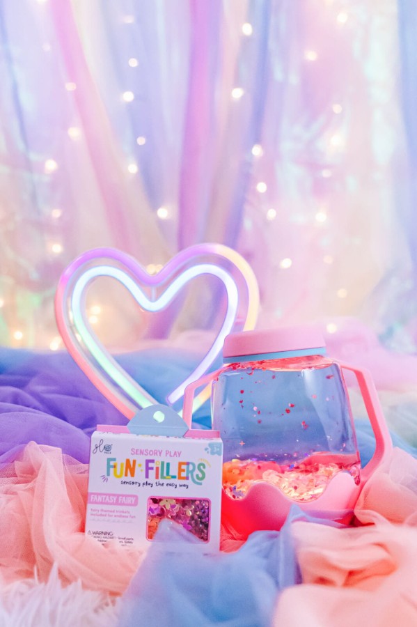 Słoik sensoryczny do napełnienia wodą - szary / Glo Pals