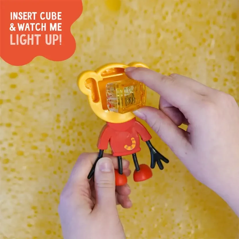 Postać do kąpieli Tygrysek Daniel - zestaw z dwiema kostkami sensorycznymi świecącymi w wodzie / Glo Pals