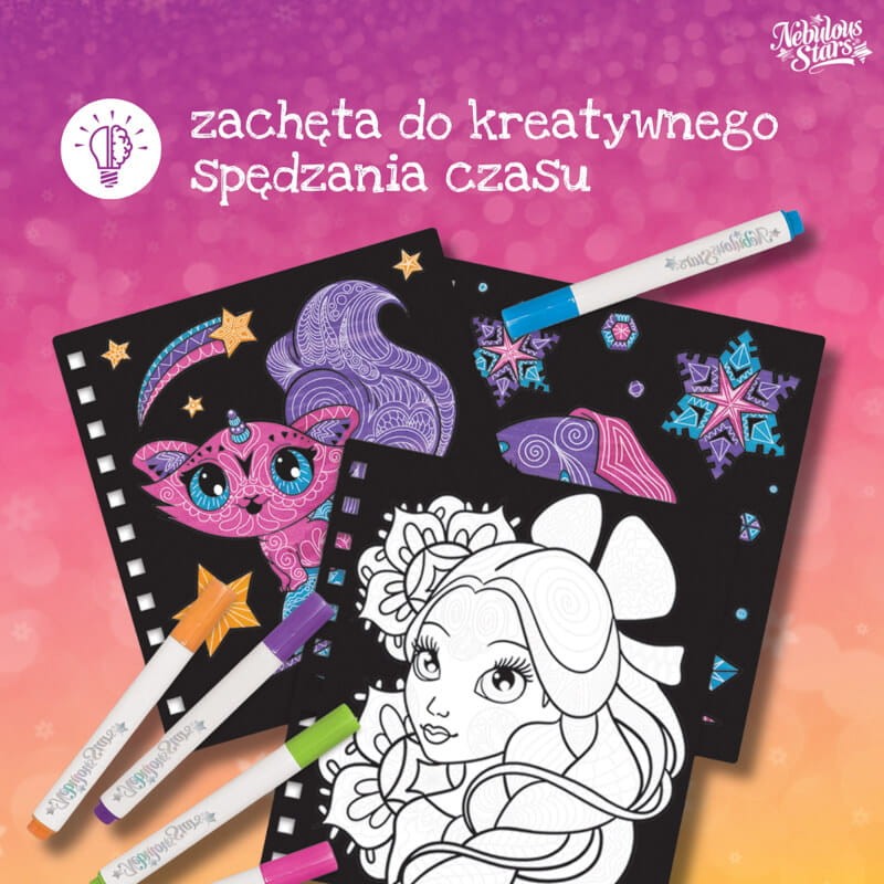Kolorowanki dla dzieci – aksamitne z flamastrami S Orelia / Nebulous Stars