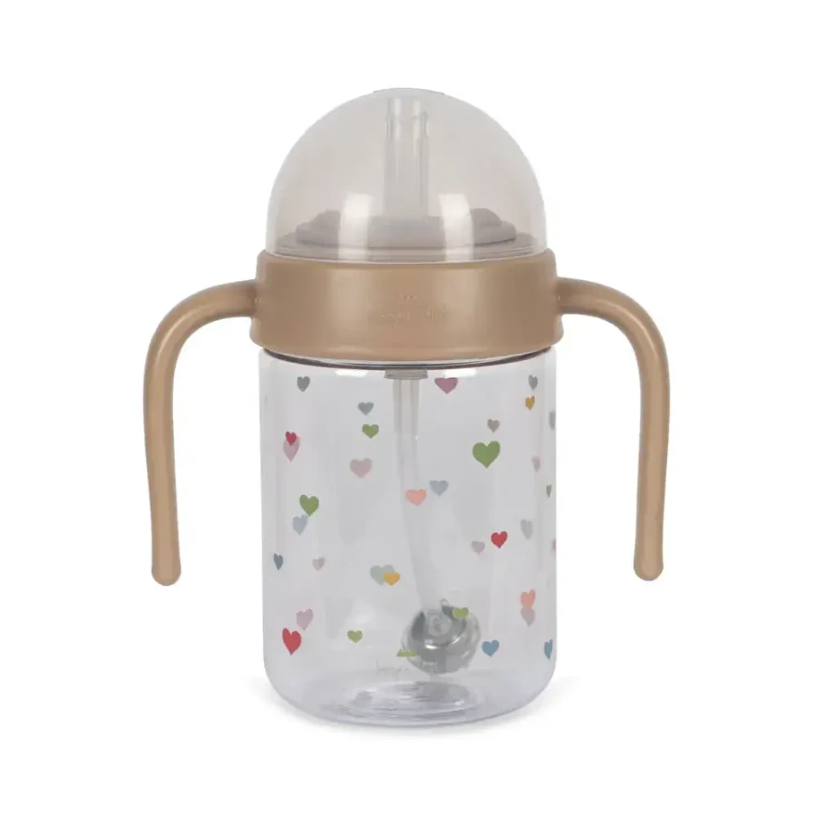 Butelka z uchwytami - multi hearts / Konges slojd