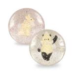 Piłeczki brokatowe z figurkami, 2 szt. - bunny & panda / Konges slojd