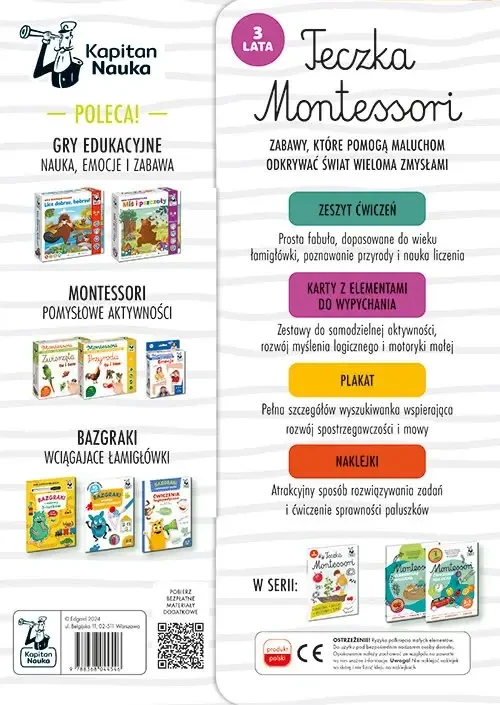 Teczka Montessori. 3 lata / Kapitan Nauka