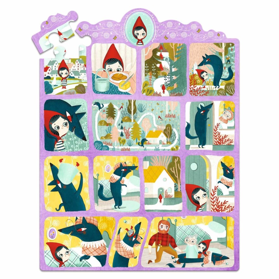 Puzzle opowieść - CZERWONY KAPTUREK 35 el. / Djeco