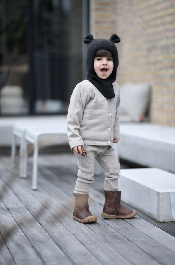 Kominiarka 100% merino z uszkami misia - Navy / HUTTEliHUT