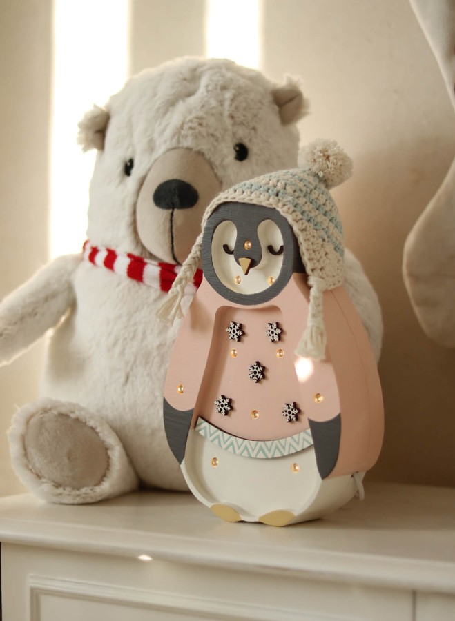 Lampa Little Lights Mini Świąteczny Pingwinek - Pink / Little Lights