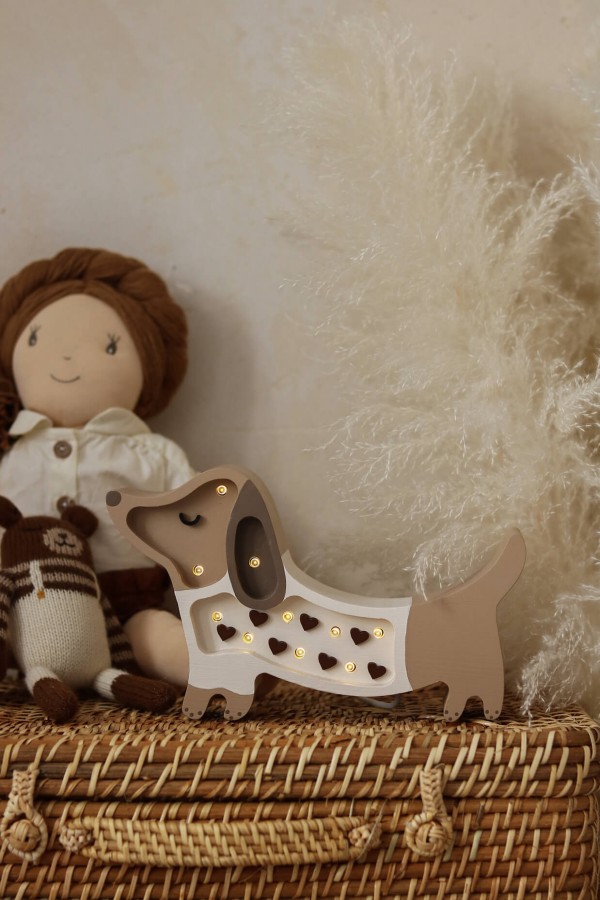 Lampa Little Lights Piesek Mini CHOCOLATE HEART WITH A KNITTED / Little Lights