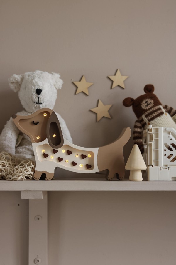 Lampa Little Lights Piesek Mini CHOCOLATE HEART WITH A KNITTED / Little Lights