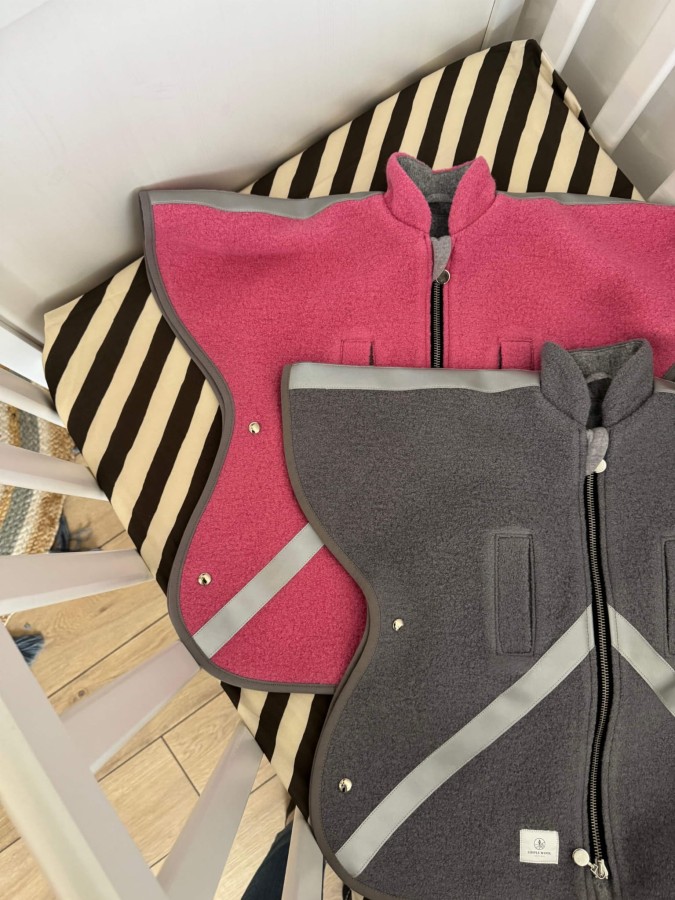 Ponczo z wełny merino szare / Simple Wool